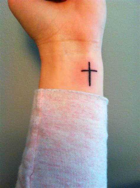 cross on calf tattoo|cute cross tattoos on wrist.